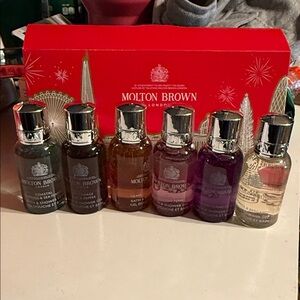 Molton Brown Travel Shower Gel Gift Set - Red Box with Mixed Bottle Colors